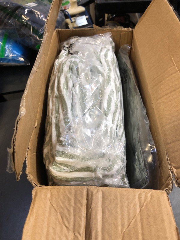 Photo 1 of BLOOMHAVEN Queen Comforter Set - 7 Pieces Green Gauze Muslin Bedding Sets for All Seasons, Lightweight Breathable Bed in a Bag Queen with Revesible Farmhouse Comforter, Sheets, Pillowcases & Shams