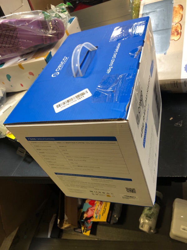 Photo 1 of ORICO 4 Bay Raid Hard Drive Enclosure Support 8 RAID Modes for 3.5inch HDD Max up to 88TB for External Direct Attached Storage, Efficient Expansion Backup(Alluminum Alloy)-9848RU3
