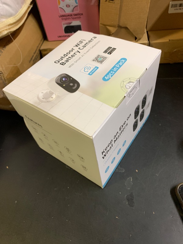 Photo 1 of MaxiViz Security Cameras Wireless Outdoor (4 Pack), Battery Powered Cameras for Home Security with AI Motion Detection, 2K Color Night Vision, 2-Way Talk, IP66 Weatherproof, SD/Cloud Storage