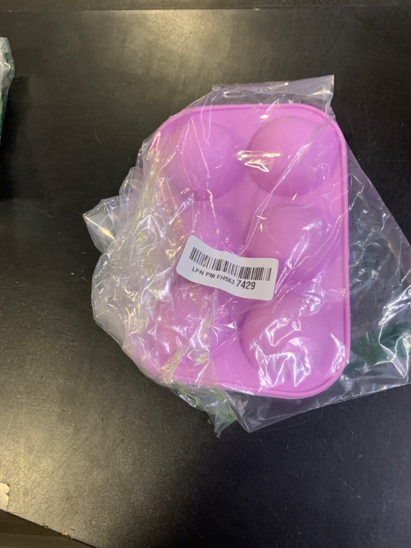 Photo 1 of 1 Pack 6-Cavity Semi Sphere Silicone Mold, Baking Mold for Making Hot Chocolate Bomb, Cake, Jelly, Dome Mousse (Purple)