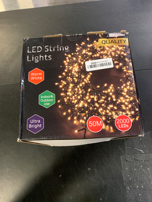 Photo 1 of 1200 LED 59FT Christmas Cluster Lights, Warm White Christmas Tree Lights Outdoor, Firecrackers String Light with 12 Modes Timer Remote, Waterproof Plug in Twinkle Fairy Light for Xmas Tree Garland