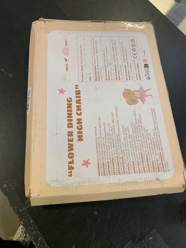 Photo 1 of **INCOMPLETE** ROBOTIME High Chair for Pretend Play, Wooden Baby Doll Furniture with Safety Belt and Footrest, Fits 18 Inch Dolls, Gift for Ages 3+, White/Pink