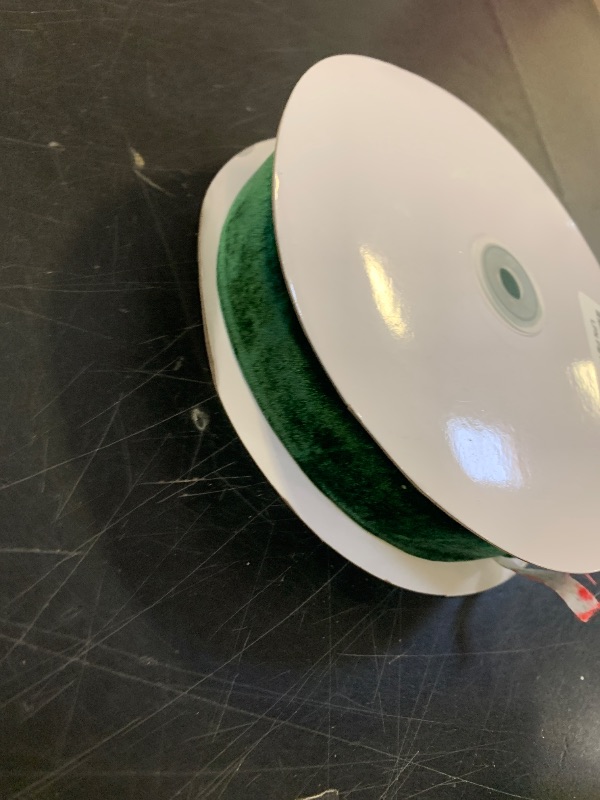 Photo 1 of 1.5" X 16 Yards Forest Green Velvet Ribbon for Christmas Tree Wreath Vintage Decoration Handmade Crafts Ornaments Gift Wrapping and Bow Making