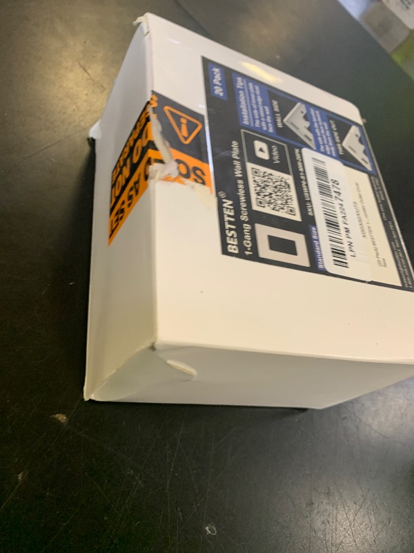 Photo 1 of (20 Pack) BESTTEN USWP6 Matte Snow White Series, 1-Gang Screwless Wall Plate, Decorator Outlet Cover, Decor Switch Plate, H4.69” x W2.91”, for Dimmer, USB, GFCI, Receptacle