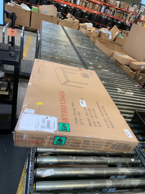 Photo 1 of KEIKI 5-Piece Standard Height Dining Table Set with Rectangular Table and 4 Upholstered Chair, for 4 Person, Modern Crystal Decoration Wooden Table Set, Easy Assembly, for Kitchen, Dining Room, White