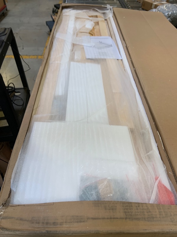 Photo 1 of Bellemave Queen Size Floor Bed Frame with Slats and Safety Guardrail, Wood Queen Size Montessori Floor Bed with Door and Fence, Easy Assemble Montessori Beds for Kids, Girls, Boys, Natural