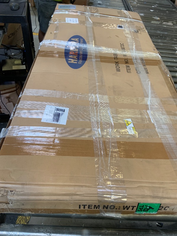 Photo 1 of HARDURA Stainless Steel Table with Wheels 30 x 72 Inches Casters NSF Heavy Duty Commercial Prep Table with Undershelf and Galvanized Legs for Food Prep