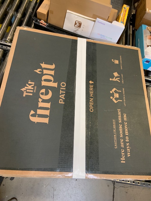 Photo 1 of TIKI Patio Fire Pit Bundle – 25-Inch Smokeless Wood Burning Outdoor Fire Pit for Backyard, Patio, Deck & Garden with Removable Ash Pan, Stand & Weather-Resistant Cover – Modern Black Stainless Steel