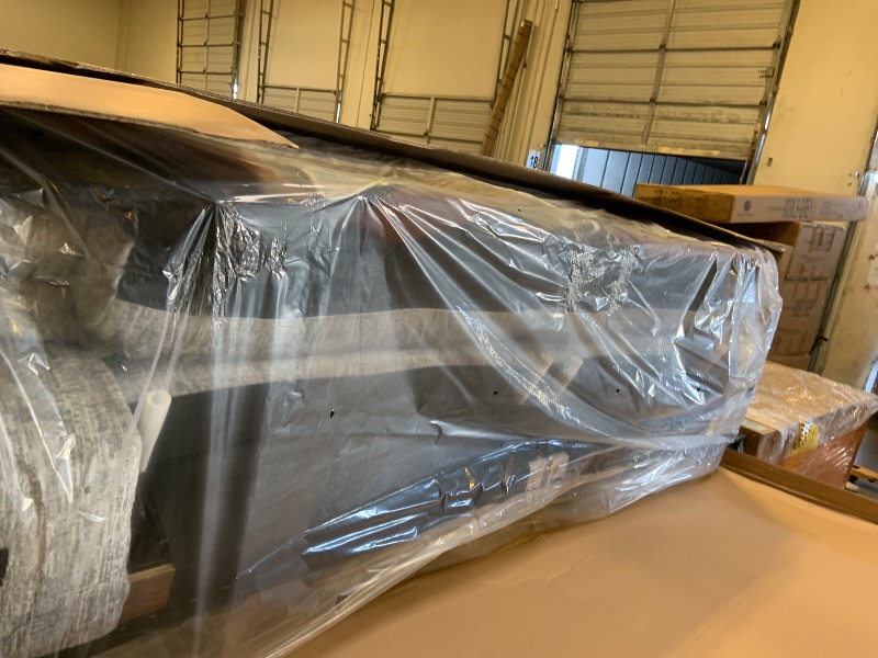 Photo 1 of Benjara ZIL 93 Inch Manual Recliner Sofa, Cushioned Wide Seat, Gray Polyester