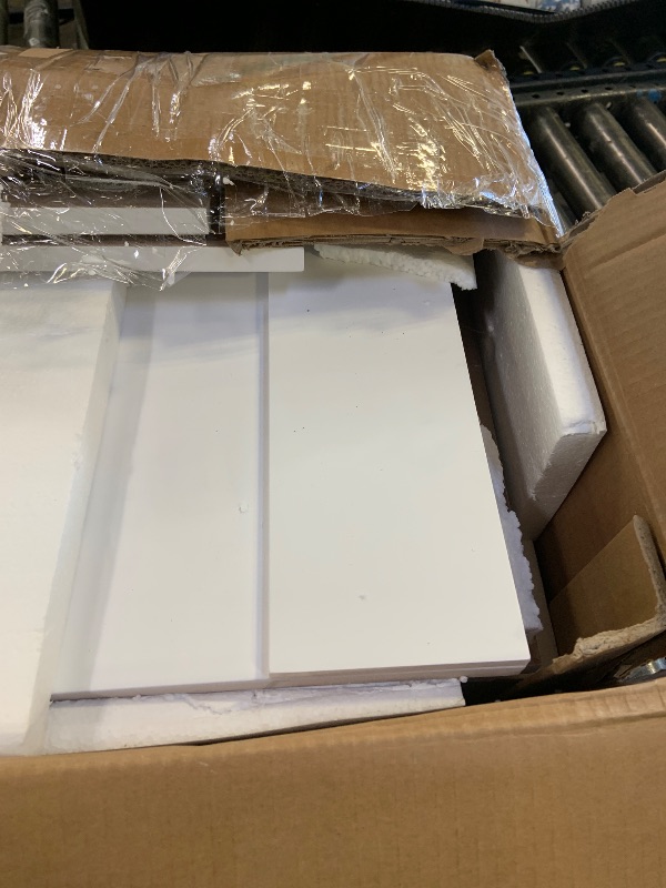 Photo 1 of MISSING MANY PIECES, LOOSE HARDWARE***** NOT FULL SET*********** 43” Electric Fireplace Mantel Freestanding Electric Fireplace, Remote Control, Adjustable Led Flame, 750W/1500w PEARLWHITE