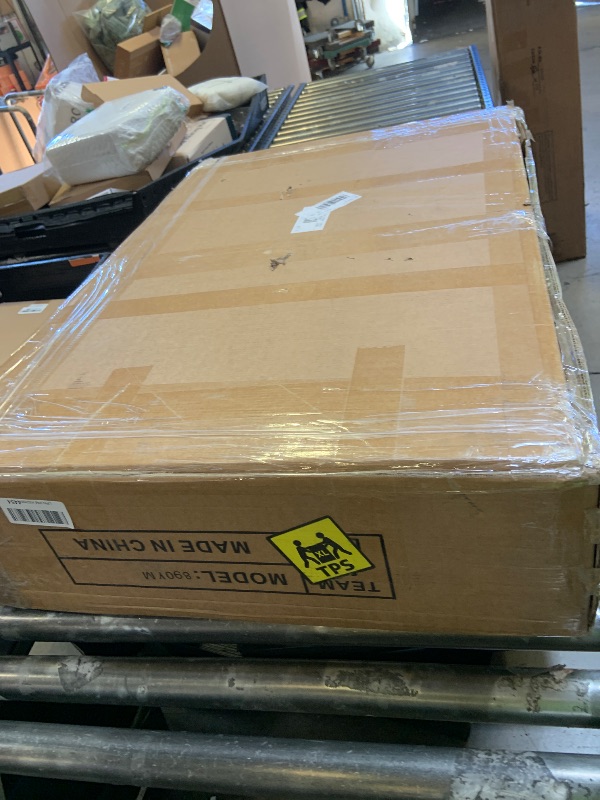 Photo 1 of Large Vanity Desk with 3 Color Touch Screen Dimming Mirror, Vanity Desk with Charging Station, Modern Retractable Makeup Dressing Table, Makeup Table With storage shelves and 5 Sliding Drawers, Oak