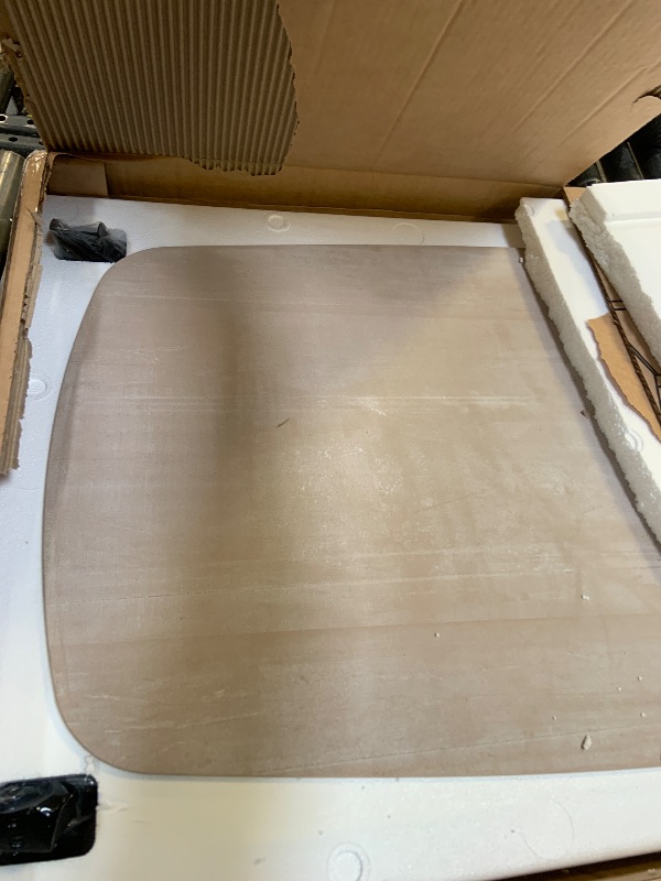 Photo 1 of 46" Sintered Stone Dining Table, Modern Horse Belly Type White Kitchen Table with Sturdy Metal Legs, Durable & Scratch-Resistant Surface for Dining Room/Kitchen/Office?Chairs not Included? (46 inch)