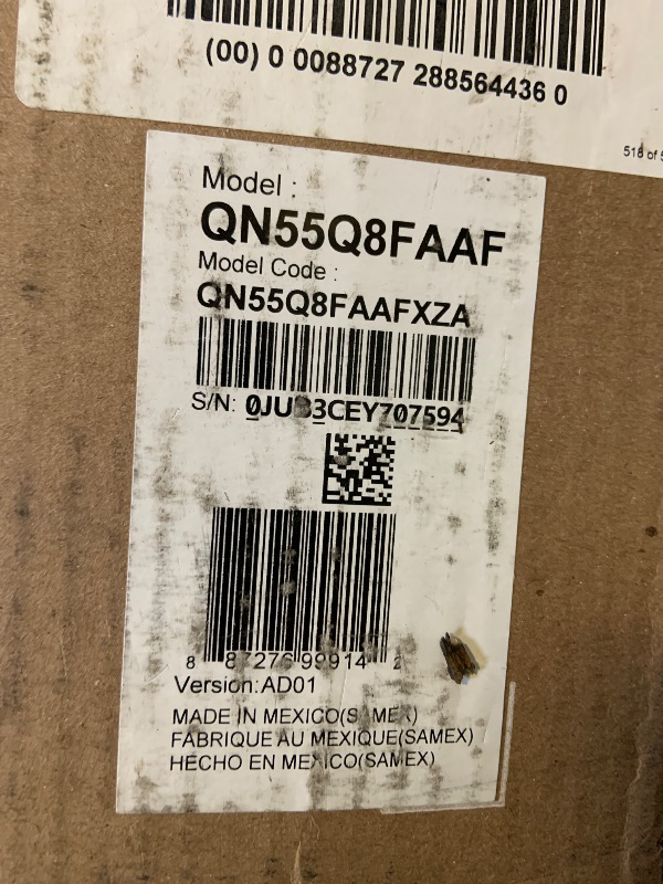 Photo 1 of **MAJOR DAMAGE** Samsung 55-Inch Class QLED Q8F 4K UHD Smart TV (2025 Model) Q4 AI Processor, 100% Color Volume with Quantum Dot, AirSlim Design, Endless Free Content, Samsung Vision AI, Alexa Built-in