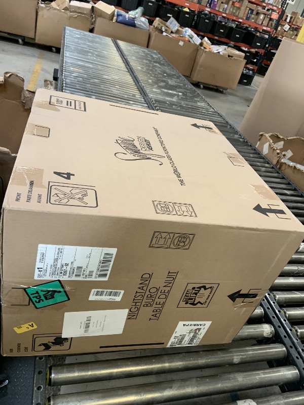 Photo 1 of Signature Design by Ashley Willowton Farmhouse 2 Drawer Nightstand with USB Charging Ports, 25.67" Tall, Whitewash