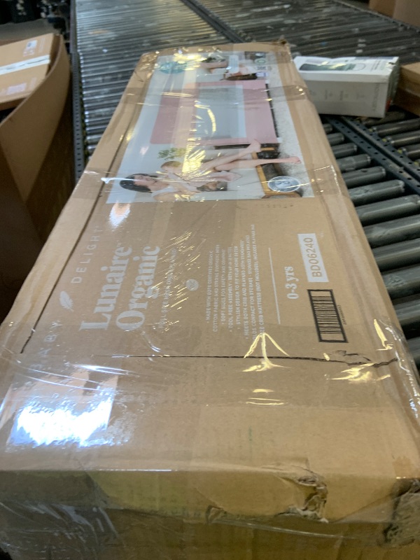 Photo 1 of Baby Delight Lunaire Full Size Crib | Breathable Mesh Baby Crib | Tool-Free Assembly Baby Bed | 100% GOTS Certified Organic Cotton Fabric | Organic Rose