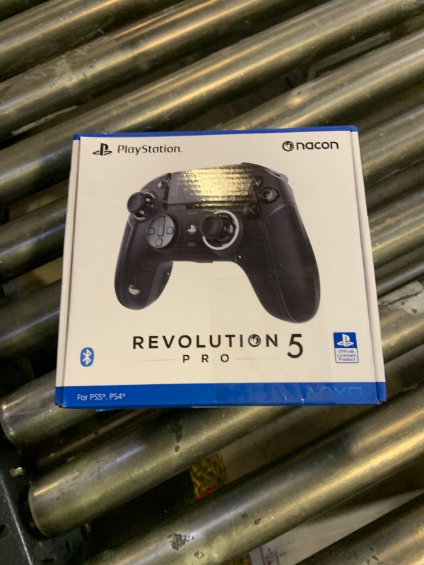 Photo 1 of NACON Revolution 5 Pro Officially Licensed PlayStation Wireless Gaming Controller for PS5 / PS4 / PC - Hall Effect, Trigger Stops, Mappable Buttons, Bluetooth Audio - Triple Black