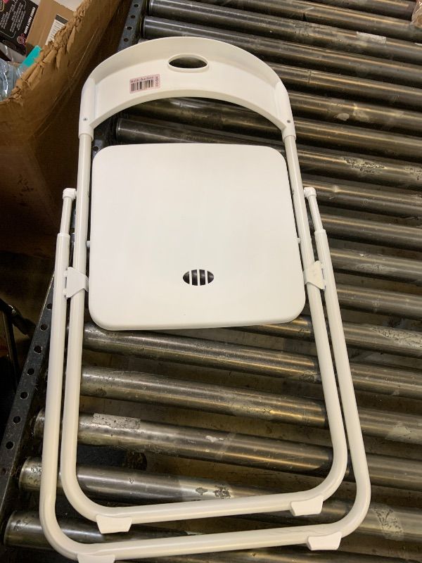 Photo 1 of LUCKPRO 1 Pack Folding Chairs with Cushion Padded - Metal Chairs w/Comfortable Seats and Durable Steel Frame Foldable Chair for Indoor Outdoor Wedding, Party, Backyard & Office Events (White, 1 Pack)