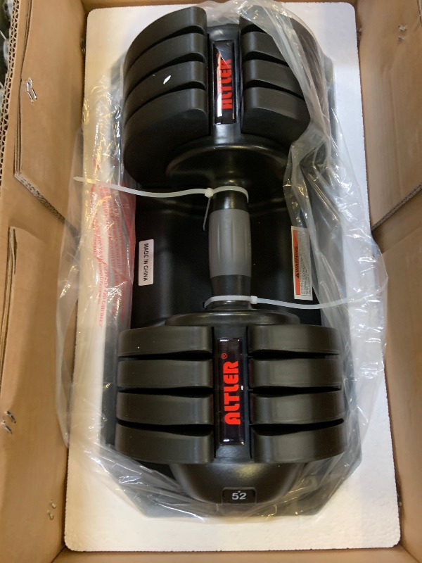 Photo 1 of ALTLER 52LBS Adjustable Dumbbells Premium Rubber Coated Dumbbell Set with Secure Locking Mechanism for Safe & Customizable Strength Training