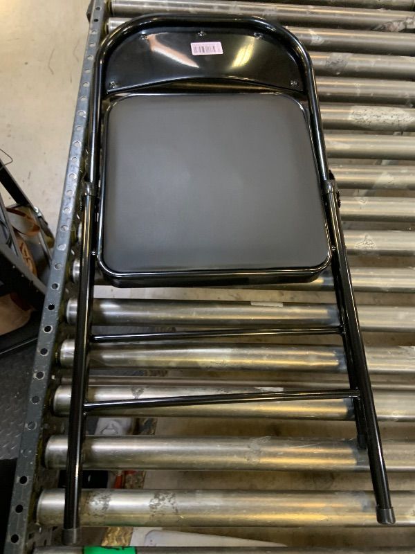 Photo 1 of KAOCHA 1 Pack Bulk Folding Chairs with Padded Cushion, Single Black Steel Metal Frame Foldable Chair for Indoor and Outdoor, Portable Stackable Commercial Seat for Bedroom Patio Party Event