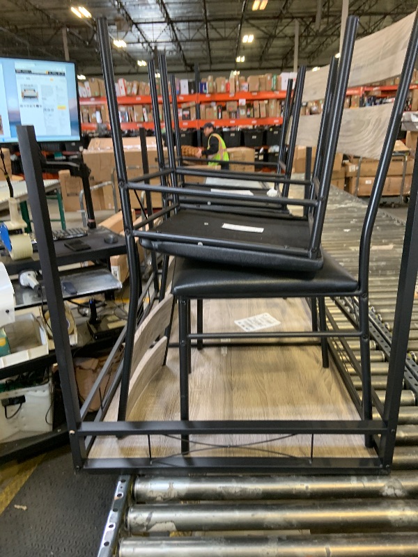 Photo 1 of IDEALHOUSE Dining Table Set for 4, Dining Room Table Set for 4 with Corner Protector, Wood Kitchen Table and Chairs Set of 4 with Upholstered Chairs for, Kitchen Room, Apartment, Retro Gray