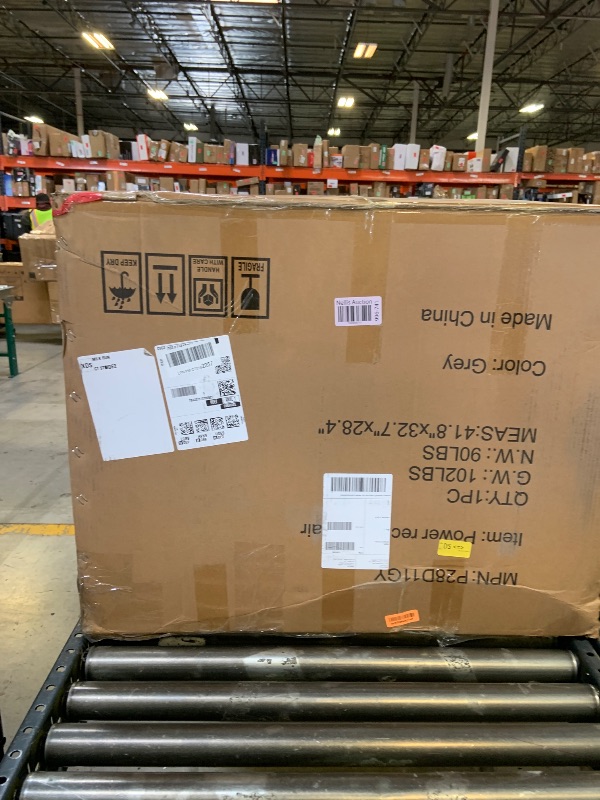 Photo 1 of Oversized Power Recliner Chairs Zero Gravity for Big and Tall Man Plush Fabric Electric Extra Large Recliners Soft Reclining Theater Seating for Living Room with USB Port 26" Seat Width Gray