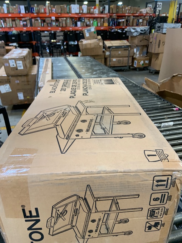 Photo 1 of BLACKSTONE 1883 Original 28” Griddle with Integrated Protective Hood and Counter Height Side Shelves, Powder Coated Steel, Black