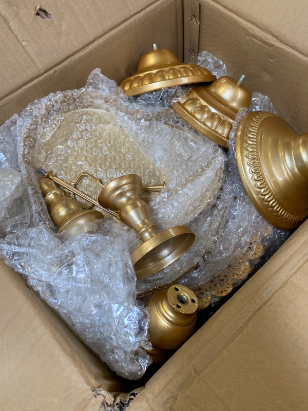 Photo 1 of **USED AND MISSING PIECES** JALANCY Set of 9 Cake Stands Metal Cupcake Stand Set Multiple Styles Candy Fruit Display Tower Dessert Plate Cake Serving Tray for Birthday Party Wedding Anniversary Baby Shower Engagement (Gold)