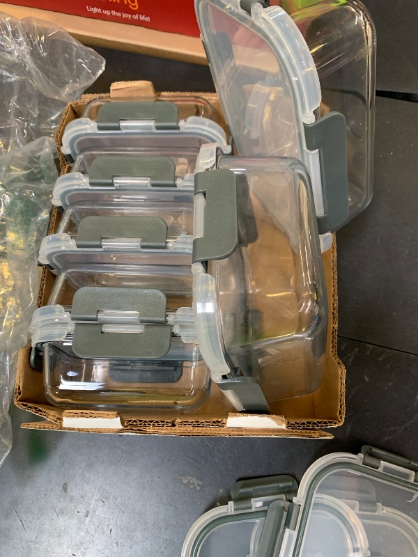 Photo 1 of [2LARGE- 5 SMALL] Glass Meal Prep Containers with Lids, MCIRCO Food Storage Containers with Snap Locking Lids, Airtight Lunch Containers, Microwave, Oven, Freezer and Dishwasher