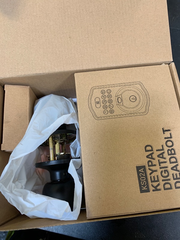 Photo 1 of **INCOMPLETE** Veise Fingerprint Door Lock with 2 Knobs - Keyless Entry Door Lock with Handle, Electronic Keypad Deadbolt, Smart Front Handle Set, Auto-Locking, Waterproof, Easy Installation, Matte Black