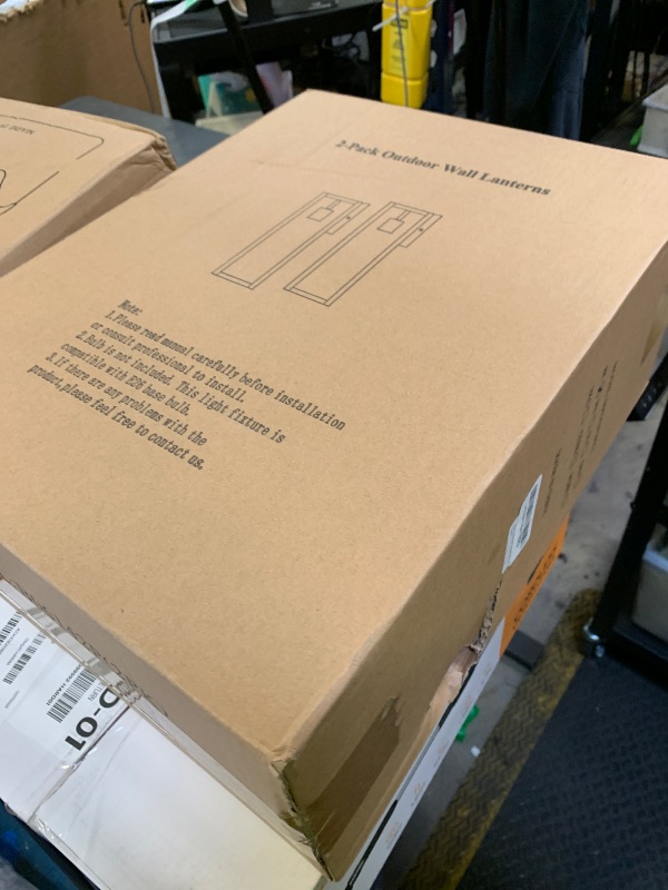 Photo 1 of VerRon 2-Pack Outdoor Wall Lanterns, 16” Exterior Waterproof Outdoor Lights with Glass Shades, Black Porch Lights Wall Mounted, Anti-Rust E26 Modern Lighting for Patio Garage Entryway Front Door