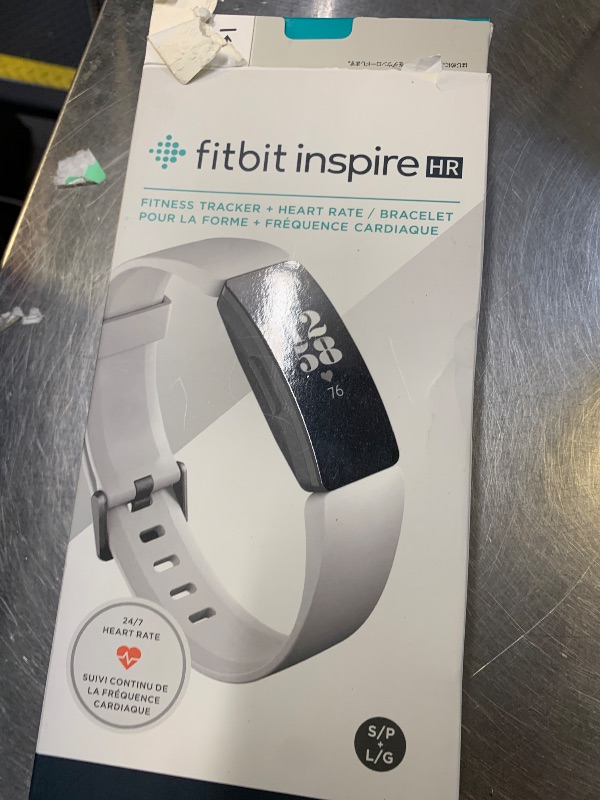 Photo 1 of Fitbit Inspire HR Heart Rate and Fitness Tracker With S and L Bands, White, One Size, 1 Count