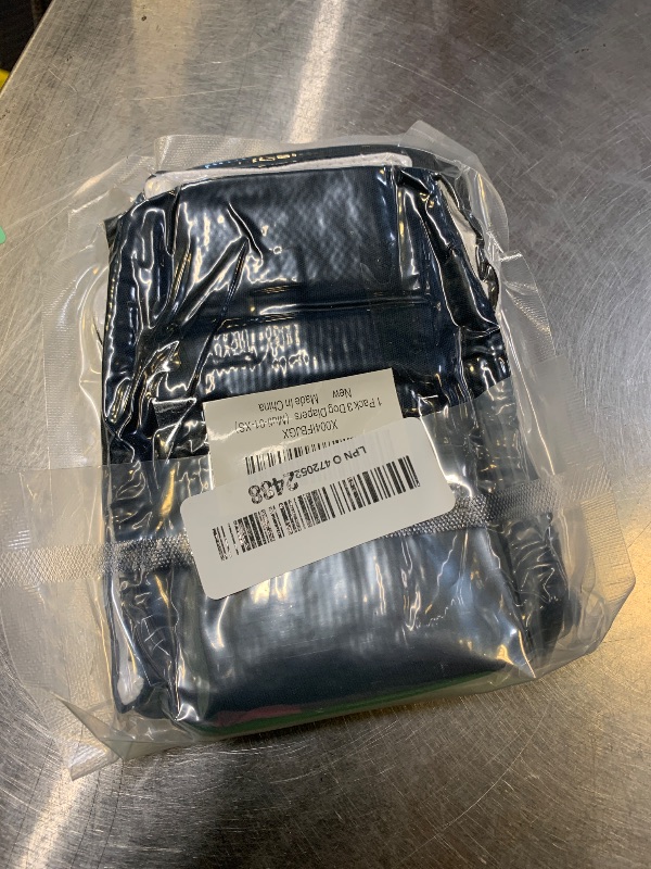 Photo 1 of 1 Pack 3 Reusable Dog Diapers Washable Male Belly Bands for Dogs, High Absorbing Male Dog Doggie Puppy Wraps (Extra Small, Black Navy Charcoal)