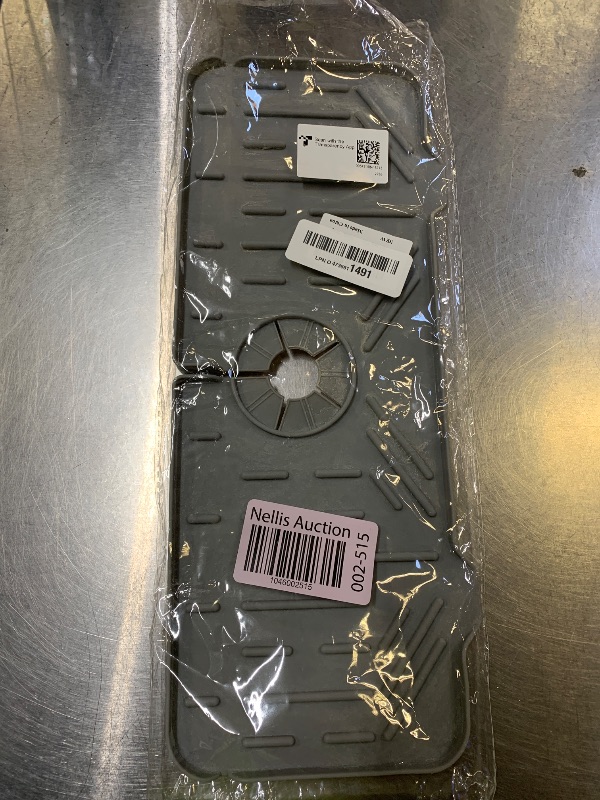 Photo 1 of *USED* BFONS Silicone Faucet Handle Drip Catcher Drying Tray Mat Dish Soap Sponge Holder Accessories Gadgets for Kitchen Counter Bathroom Kitchen Sink Splash Guard -Grey