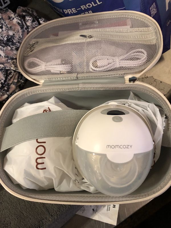 Photo 1 of Momcozy M5 Hands-Free Wearable Breast Pump, Double-Sealed Flange for Baby-Like Comfort, 3 Modes & 9 Suction Levels, Portable Electric Pump – 24mm, 2-Pack Grey