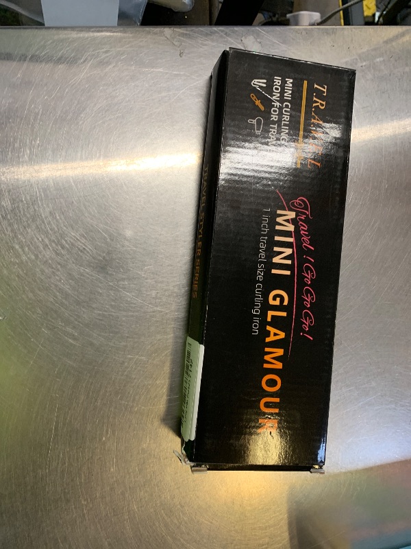 Photo 1 of 1 Inch Mini Travel Curling Iron, 100-240V Travel Dual Voltage Curling Iron for Short Hair with 5 Heat Settings, Small Curling Wand with Temperature Memories and Lock, Rose Gold