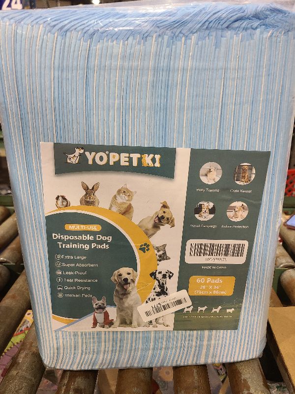Photo 1 of 60 Count Extra Large Dog Pee Pads 28" x 34", Super Absorbent X-Large Puppy Pads Disposable Dogs Training Pads, Quick Drying Leak-Proof Dog Potty Pads for Doggies Puppies Cats