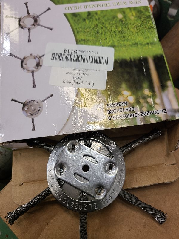 Photo 1 of 2Pcs Steel Wire Grass Trimmer Head, 2025 New String Trimmer Replacement Head, Fits Electric Weed Trimmer with 5.5mm(0.2inch) Bore Size, 6Inch Wired Trimmer Blade for Lawn Mower Tray (6 Blades-6Inch)