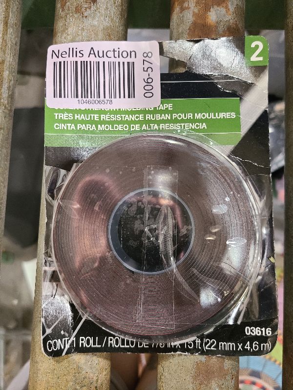 Photo 1 of 3M Exterior Attachment Tape, Ideal for Moldings, Emblems and Trim, 1/4 in width x 5 yards in length, 1 roll