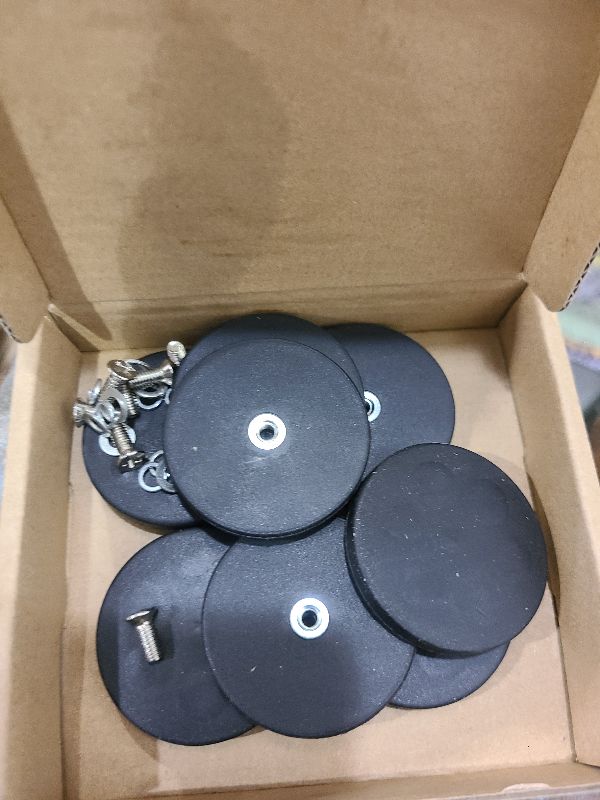 Photo 1 of 8Pcs Rubber Coated Magnets with M4 Threaded Studs and Nuts, 30LBS Bolt on Magnets, Strong Flag Neodymium Magnet Mount Base with Rubber Coating Non-Slip, Anti-Scratch for Light Bar and Add Mirrors