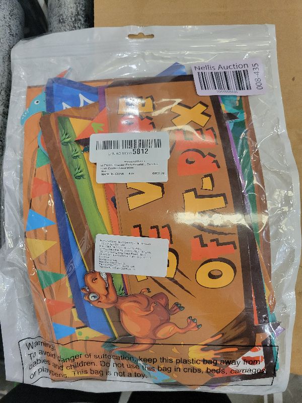 Photo 1 of 20 Pieces Dinosaur Party Decoration Signs Be Ware of Dinosaur Cutouts Directional Dino Welcome Door Yard Sign for Baby Shower Birthday Party Favor Dinosaur Theme Supplies Lawn Outdoor Decoration