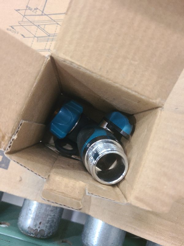Photo 1 of 2WAYZ 90 Degree Hose Elbow Angle Connector with Shut Off Valve - 2025 Heavy Duty Model, Water Tube Fittings, 90 Degree Elbow with Two Shut Offs, Compatible with Garden Hose and Spigot - Green