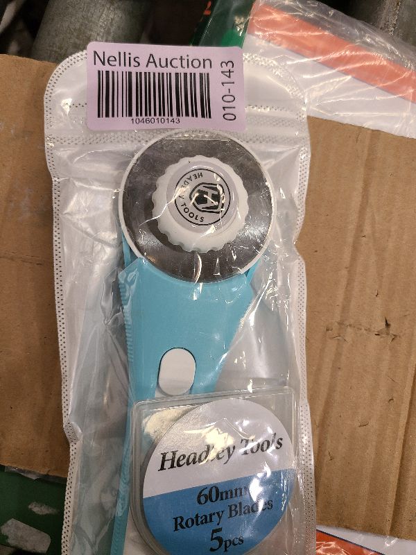 Photo 1 of 60mm Rotary Cutter with 5pcs Extra Blades, Bearing Design Rolling Cutter with Safety Lock for Fabric, Leather, Crafting, Sewing, Quilting, Fabric Rotary Cutter Perfect for Left & Right Hand (Blue)
