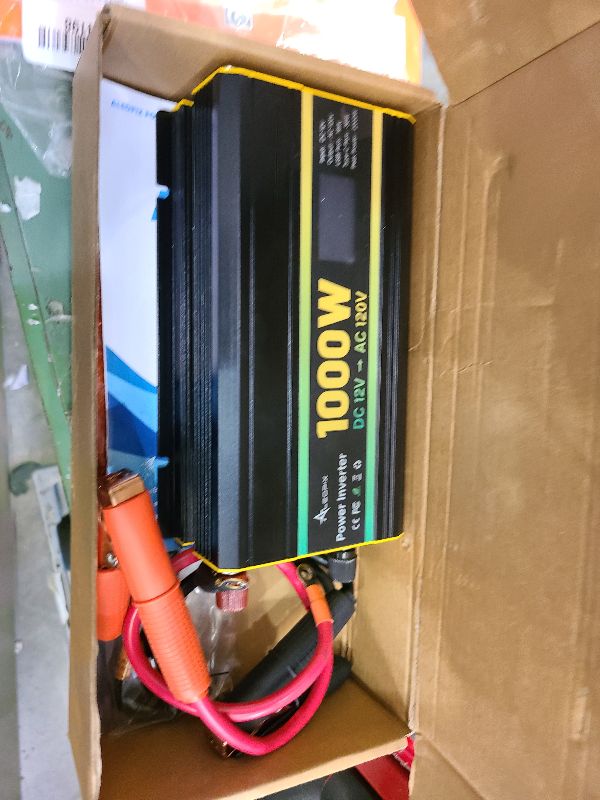 Photo 1 of 1000W Power Inverter 12V to 110V for Vehicles/Truck/Car/Laptop, 1000 Watt Car Power Inverter with Cigarette Lighter/LED Display/100A Battery Cables/2 AC Outlets/2 USB Port, Surge 2000W Car Inverter