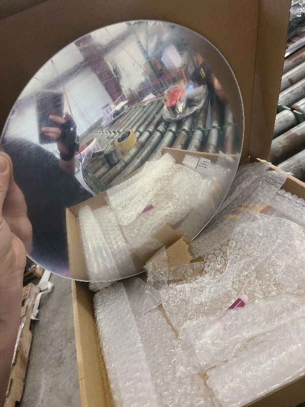 Photo 1 of 11.65 Inch Frameless 1.8mm Thick Acrylic Convex Mirror - Adjustable Wide Angle View Indoor Security Mirror for Garage Parking Warehouse Office and Corner Security Traffic