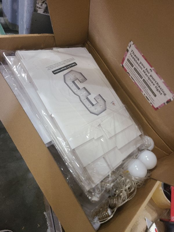 Photo 1 of 4FT Marquee Light Up Numbers - Cool White Light Up Numbers 3 with Fixed Water Bag, Party Decoration Large Marquee Light Up Numbers can Be Used for Wedding Decoration, Birthday Party Decoration