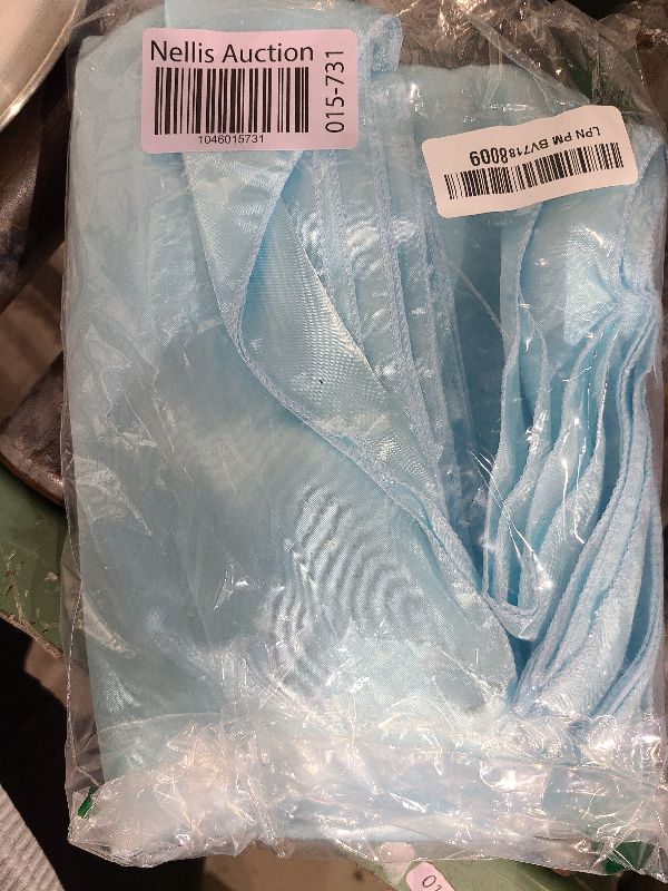 Photo 1 of 4-Pack Turquoise Satin Table Runner 12 x 108 Inch Long Bright and Smooth Silk Fabric Table Runner for Wedding Banquet Birthday Party Decoration