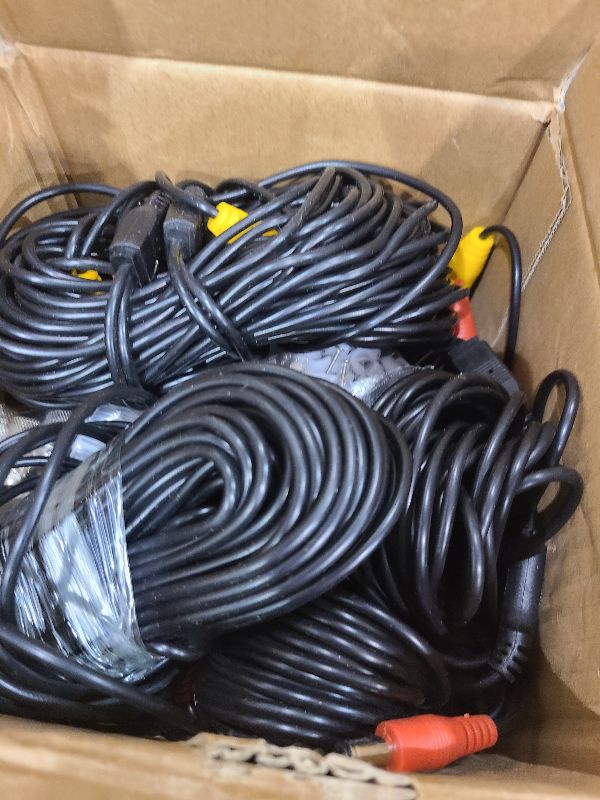 Photo 1 of 5iktery 8 Pack 15M/50ft Video Power Cables BNC Cables Surveillance Camera Cables for CCTV Security DVR System, Free 16x BNC Connectors and 100pcs Cable Clips