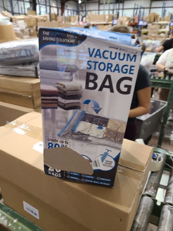 Photo 1 of 20 Pack Vacuum Storage Bags, Space Saver Bags (4 Jumbo/4 Large/4 Medium/4 Small/4 Roll) Compression for Comforters and Blankets, Sealer Clothes Storage, Hand Pump Included