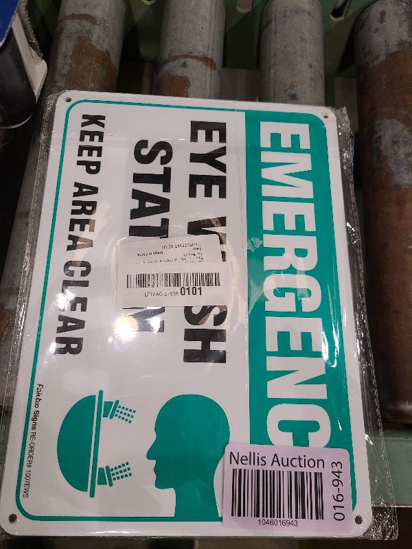 Photo 1 of (2 Pack) Emergency Sign, Eye Wash Station Sign, Keep Area Clear Sign, 10 x 7 Inches .40 Rust Free Aluminum, UV Protected, Weather Resistant, Waterproof, Durable Ink?Easy to Mount