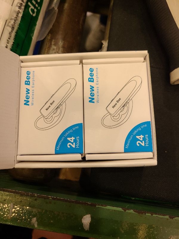 Photo 1 of [2 Pack] Bluetooth Earpiece Wireless Handsfree Headset V5.0 24 Hrs Driving with Mic 60 Days Standby Bluetooth Headset for iPhone Android Samsung Driver
